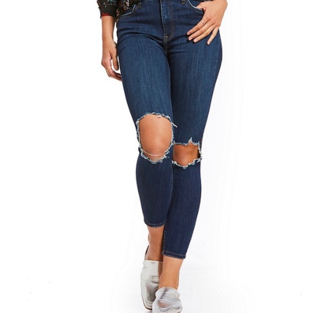Free People High Waisted Skinny Jean- Distressed